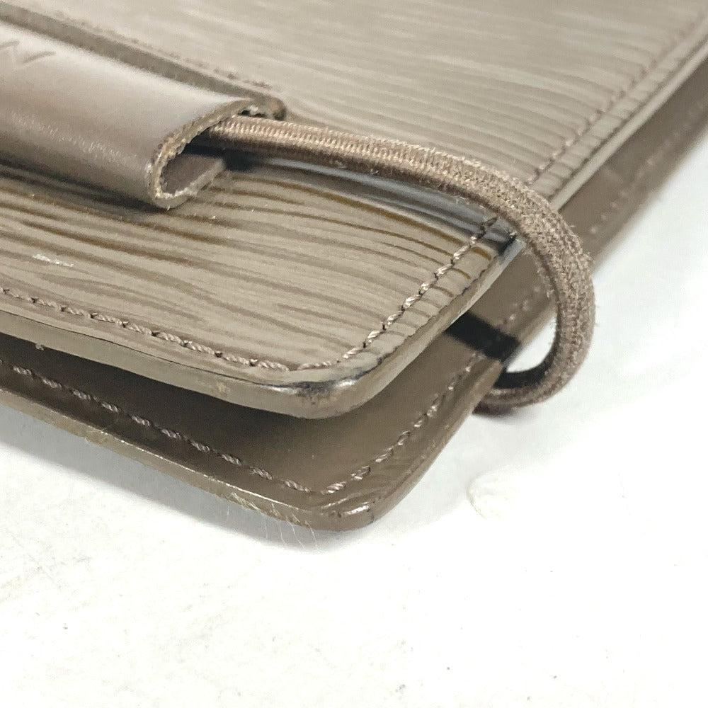 LOUIS VUITTON R2018C Epi Agenda Horizontal Elastic System Planner, Bifold, Epi Leather Cover, Unisex, Greige