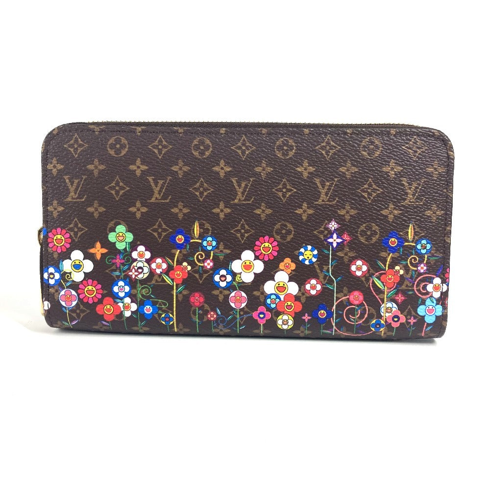 LOUIS VUITTON M14162 LV × TM モノグラム 日本限定 村上隆 ジッピーウォレット ロングウォレット ラウンドファスナー 長財布 モノグラムキャンバス ユニセックス ブラウン