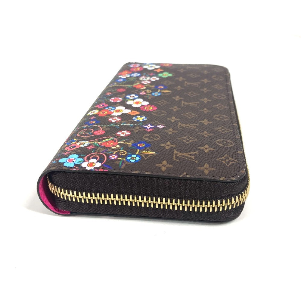 LOUIS VUITTON M14162 LV × TM モノグラム 日本限定 村上隆 ジッピーウォレット ロングウォレット ラウンドファスナー 長財布 モノグラムキャンバス ユニセックス ブラウン