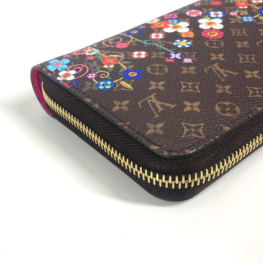 LOUIS VUITTON M14162 LV × TM モノグラム 日本限定 村上隆 ジッピーウォレット ロングウォレット ラウンドファスナー 長財布 モノグラムキャンバス ユニセックス ブラウン