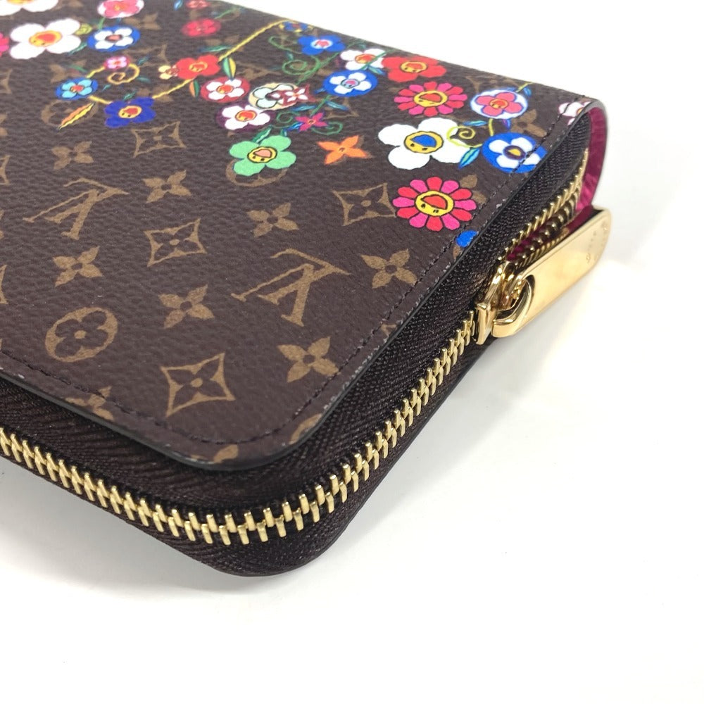 LOUIS VUITTON M14162 LV × TM モノグラム 日本限定 村上隆 ジッピーウォレット ロングウォレット ラウンドファスナー 長財布 モノグラムキャンバス ユニセックス ブラウン