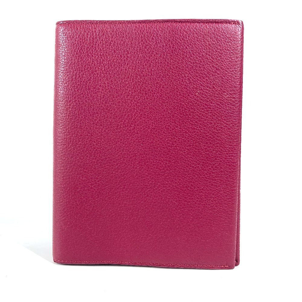 LOUIS VUITTON logo book cover, stationery case, notebook cover, leather, women's, purple