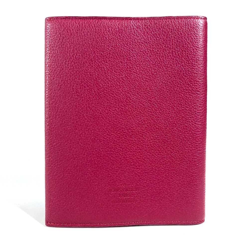 LOUIS VUITTON logo book cover, stationery case, notebook cover, leather, women's, purple