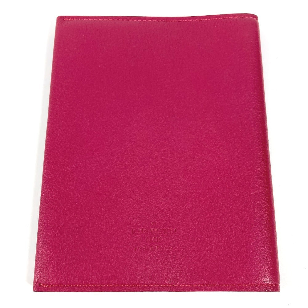 LOUIS VUITTON Logo Book Cover, Stationery Case, Notebook Cover, Leather, Unisex, Purple