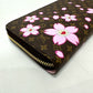 LOUIS VUITTON M13433 Murakami Takashi LV x TM Zippy Wallet Cherry Blossom Long Wallet MonogramCanvas Brown/Metal fittingsGold Used