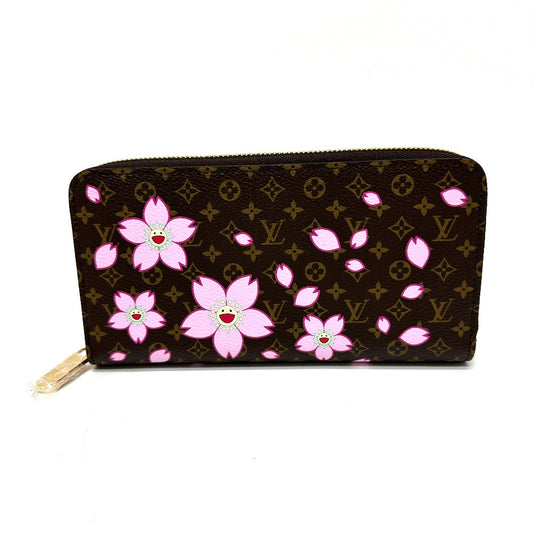 LOUIS VUITTON M13433 村上隆 モノグラム LV × TM ジッピー・ウォレット チェリーブロッサム 長財布 モノグラムキャンバス レディース ブラウン