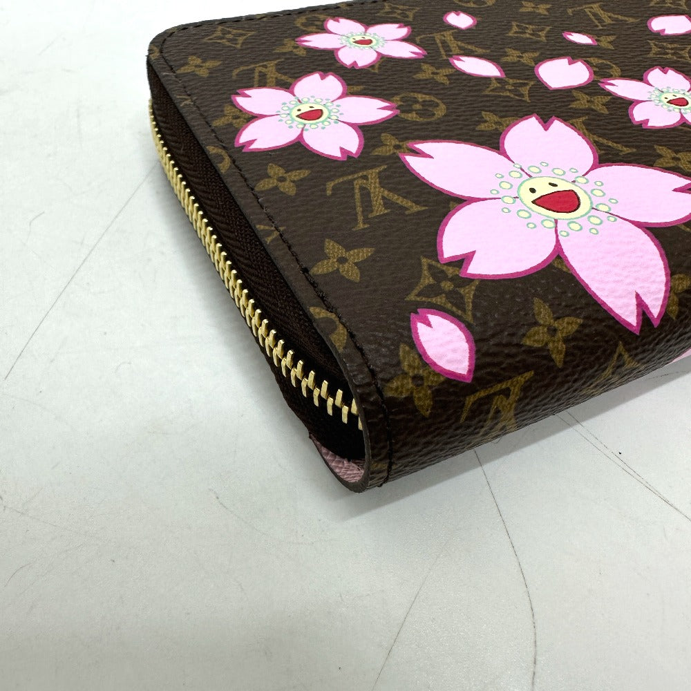 LOUIS VUITTON M13433 村上隆 モノグラム LV × TM ジッピー・ウォレット チェリーブロッサム 長財布 モノグラムキャンバス レディース ブラウン