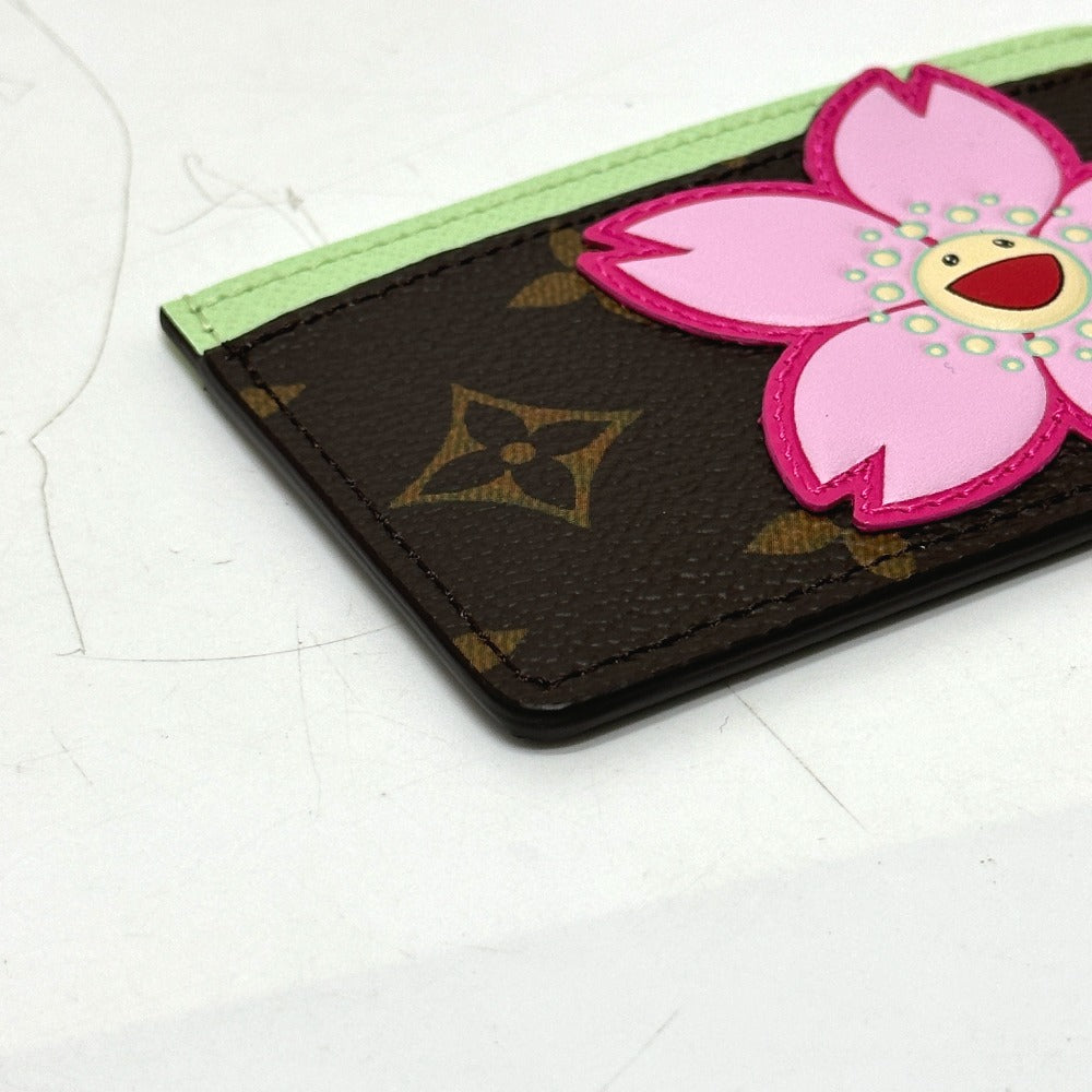 LOUIS VUITTON M13429 Murakami Takashi LV × TM Card Case Porte Cult-Simple Cherry Blossom Card Case MonogramCanvas Brown Used