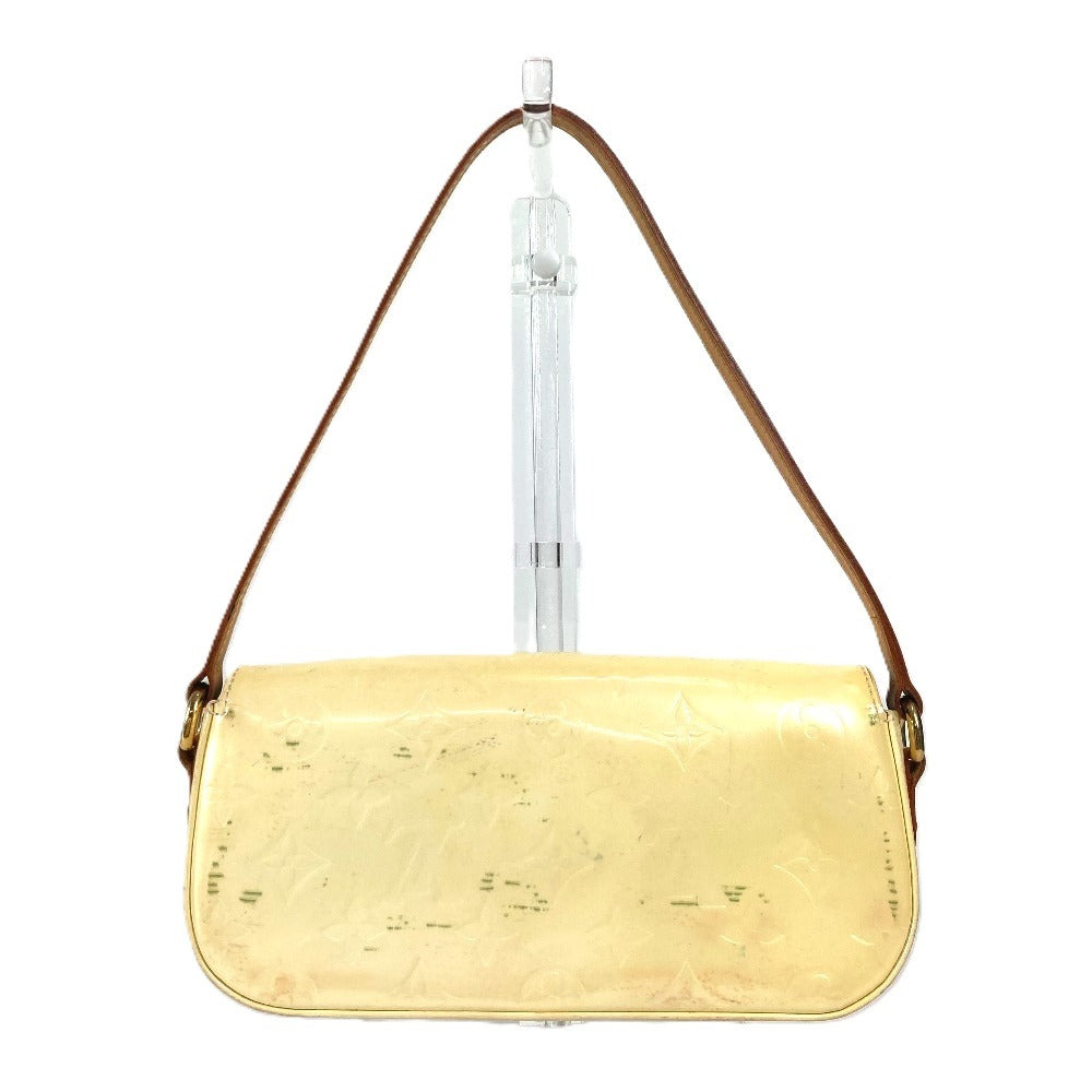 LOUIS VUITTON M91507 Monogram Vernis Malibu Street Flap Shoulder Bag, Women's, Perle White