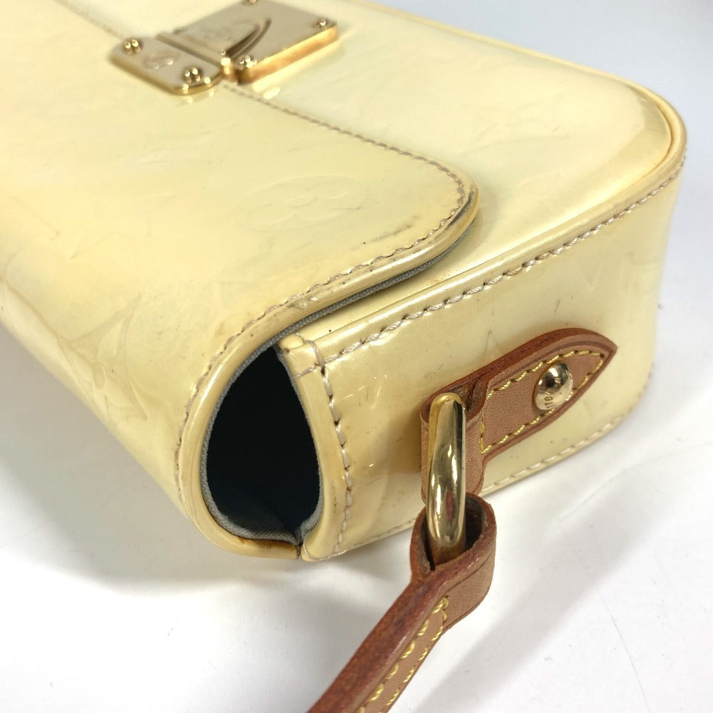 LOUIS VUITTON M91507 Monogram Vernis Malibu Street Flap Shoulder Bag, Women's, Perle White