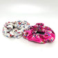 LOUIS VUITTON M96074 LV x TM Takashi Murakami Scrunchie Set, Scrunchie and Super Flat, 2-Piece Set, Hair Accessory, Hair Tie, Scrunchie, Silk, Women's, White
