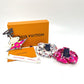 LOUIS VUITTON M96074 LV x TM Takashi Murakami Scrunchie Set, Scrunchie and Super Flat, 2-Piece Set, Hair Accessory, Hair Tie, Scrunchie, Silk, Women's, White