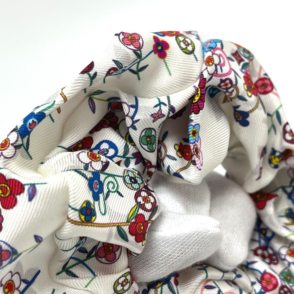 LOUIS VUITTON M96074 LV x TM Takashi Murakami Scrunchie Set, Scrunchie and Super Flat, 2-Piece Set, Hair Accessory, Hair Tie, Scrunchie, Silk, Women's, White