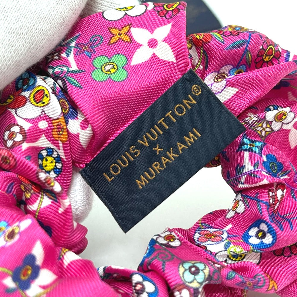LOUIS VUITTON M96074 LV x TM Takashi Murakami Scrunchie Set, Scrunchie and Super Flat, 2-Piece Set, Hair Accessory, Hair Tie, Scrunchie, Silk, Women's, White