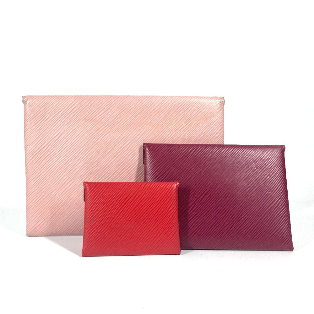 LOUIS VUITTON M62457 Epi Kirigami Pochette 3-Piece Set: Pouch, Coin Case, Card Case, and Clutch Bag in Epi Leather, Pink