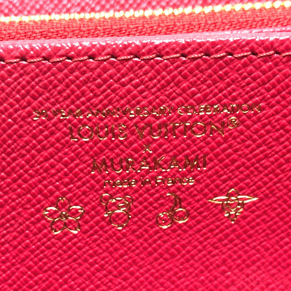 LOUIS VUITTON M14240 Takashi Murakami Collaboration Monogram LV x TM Zippy Wallet, Cherry Design, Monogram Canvas, Unisex, White