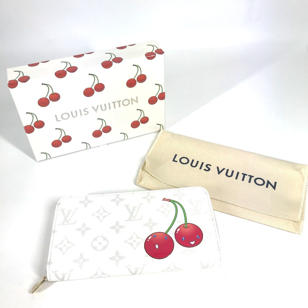 LOUIS VUITTON M14240 村上隆コラボ モノグラム LV × TM ジッピー・ウォレット ロングウォレット ラウンドファスナー 長財布 モノグラムキャンバス ユニセックス ホワイト