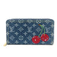 LOUIS VUITTON M23161 村上隆コラボ モノグラムデニム LV × TM ジッピー・ウォレット 財布 ウォレット サクランボ チェリー 長財布 ユニセックス ブルー