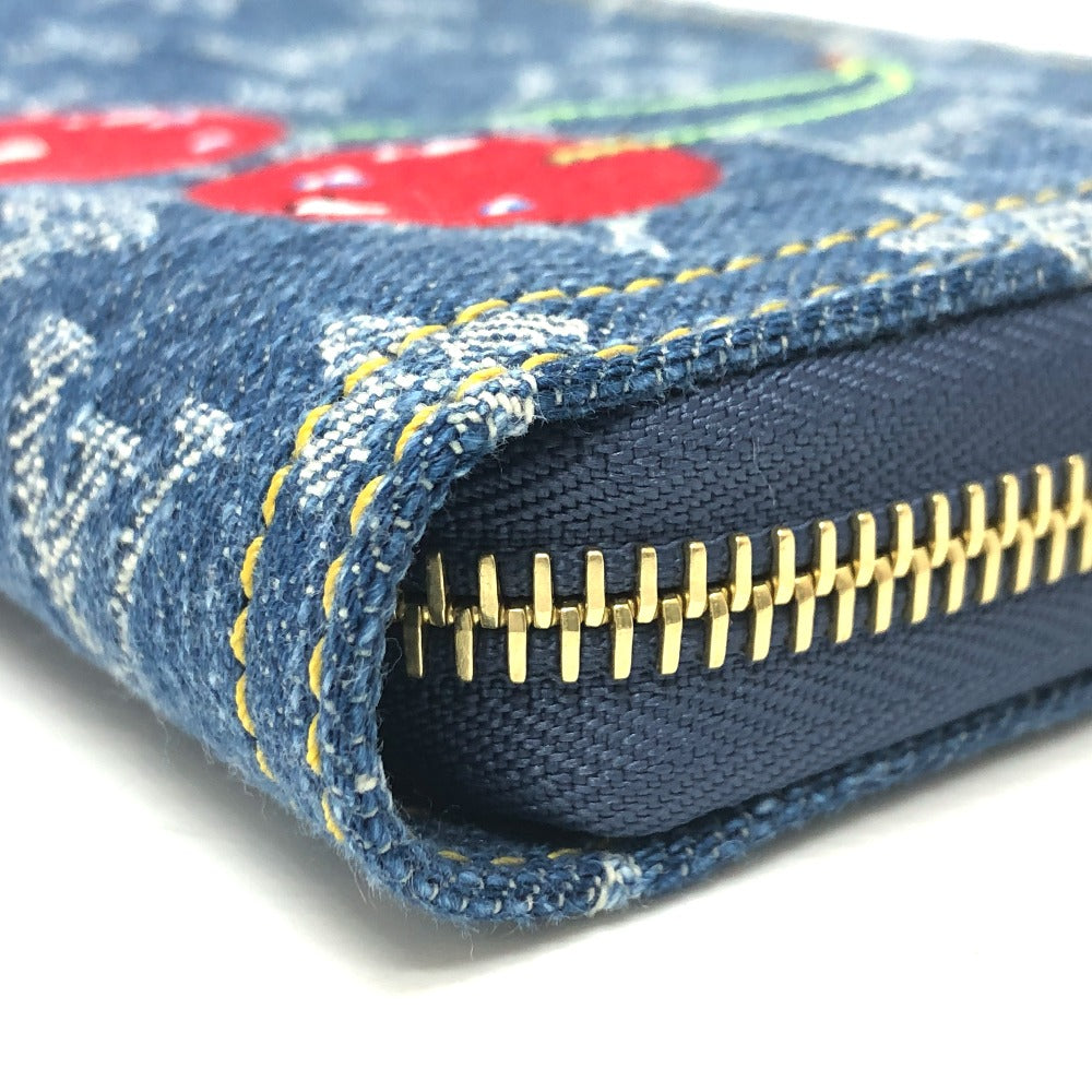 LOUIS VUITTON M23161 村上隆コラボ モノグラムデニム LV × TM ジッピー・ウォレット 財布 ウォレット サクランボ チェリー 長財布 ユニセックス ブルー
