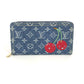 LOUIS VUITTON M23161 村上隆コラボ モノグラムデニム LV × TM ジッピー・ウォレット ロングウォレット ラウンドファスナー 長財布 ユニセックス ブルー