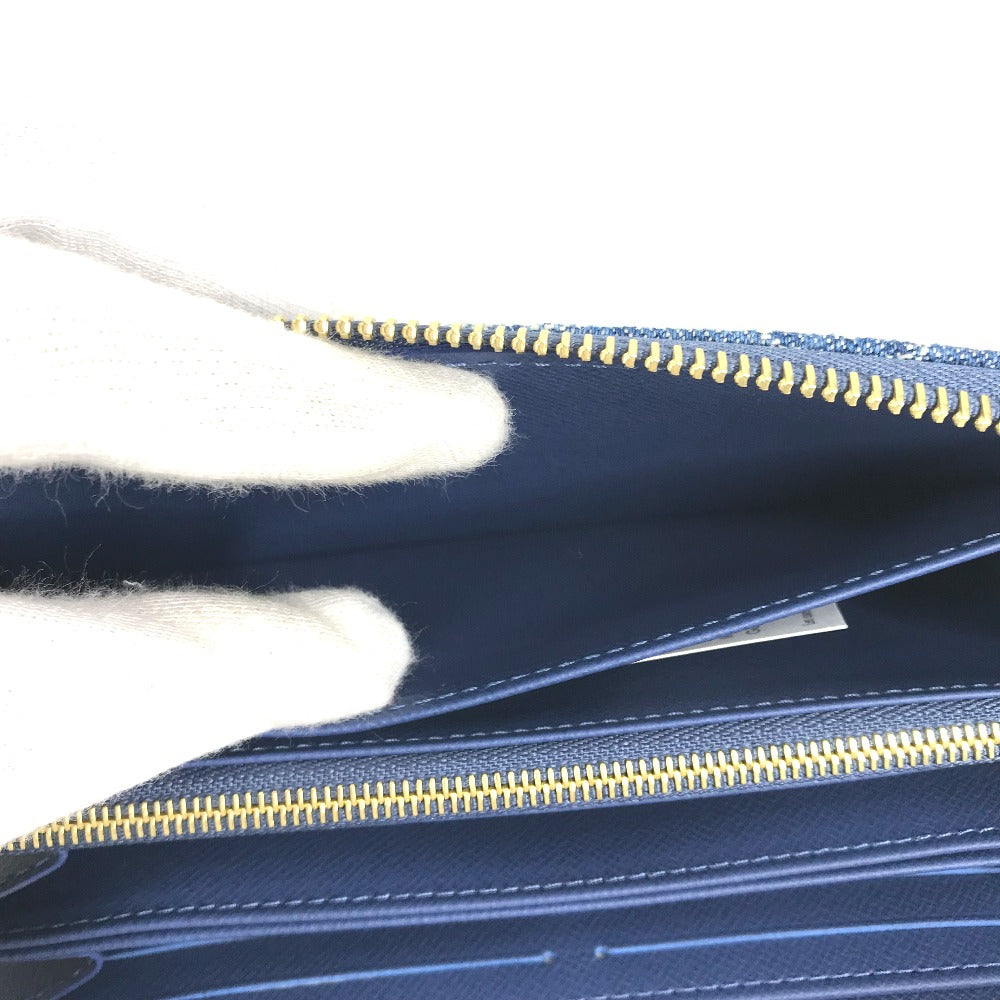 LOUIS VUITTON M23161 村上隆コラボ モノグラムデニム LV × TM ジッピー・ウォレット ロングウォレット ラウンドファスナー 長財布 ユニセックス ブルー
