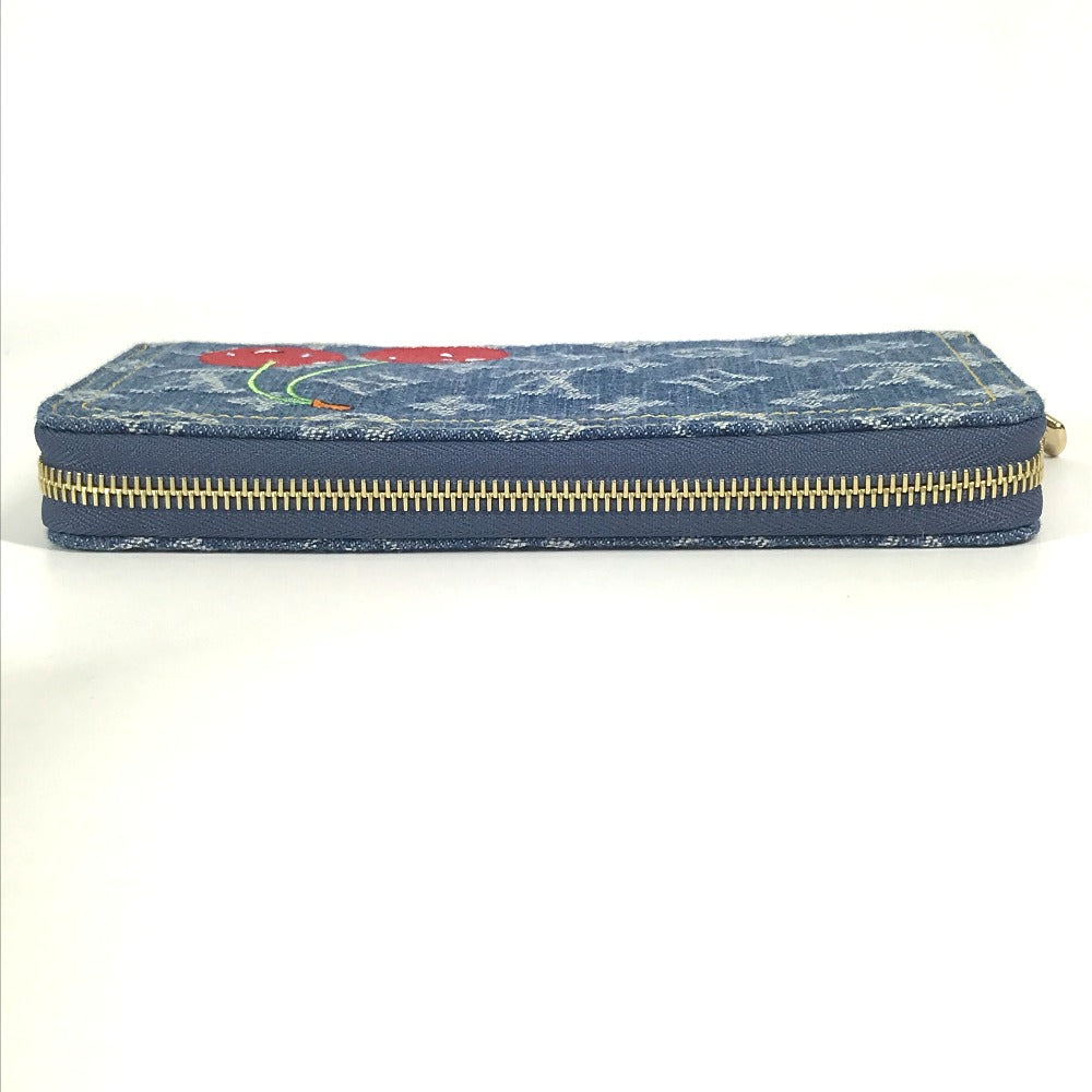LOUIS VUITTON M23161 村上隆コラボ モノグラムデニム LV × TM ジッピー・ウォレット ロングウォレット ラウンドファスナー 長財布 ユニセックス ブルー