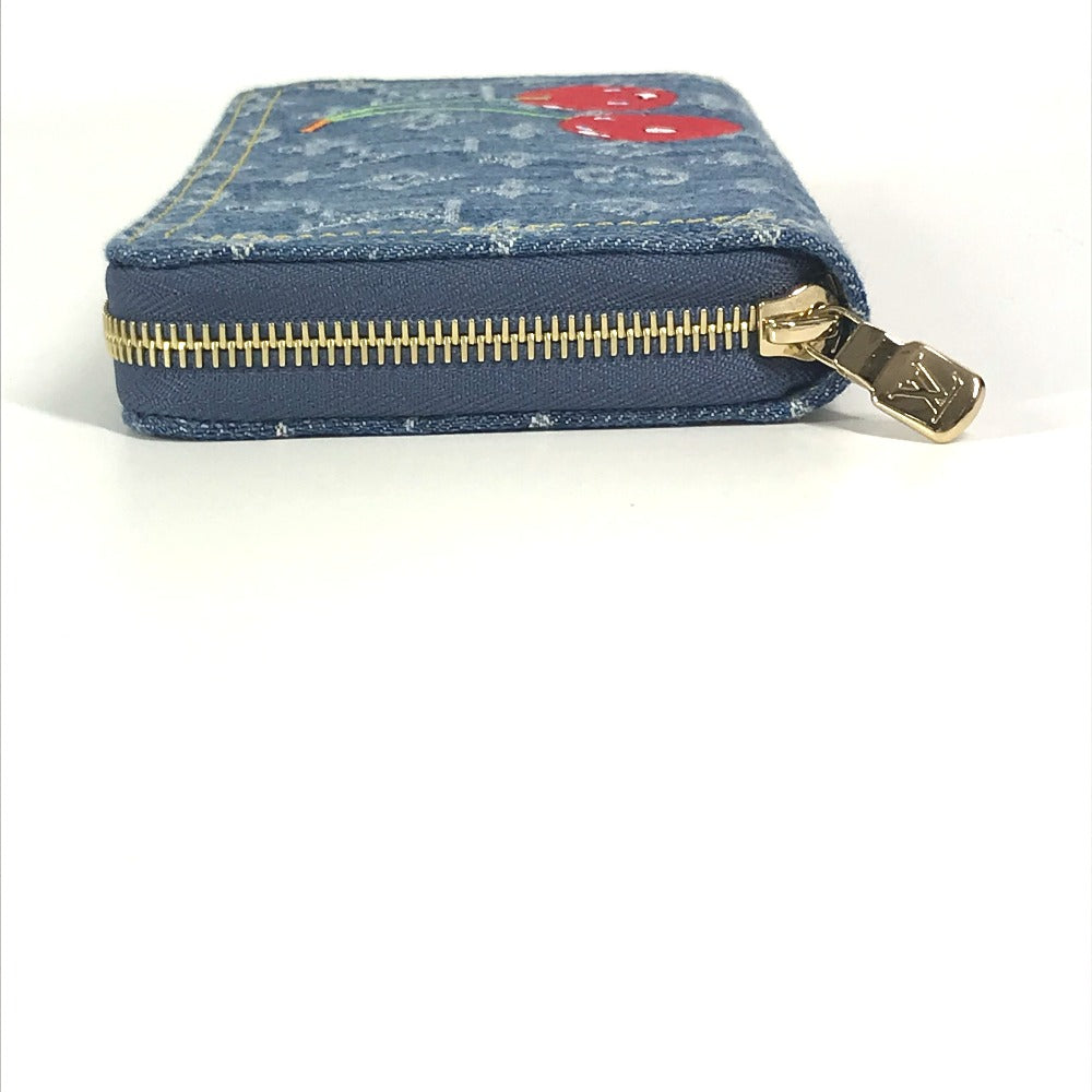LOUIS VUITTON M23161 村上隆コラボ モノグラムデニム LV × TM ジッピー・ウォレット ロングウォレット ラウンドファスナー 長財布 ユニセックス ブルー