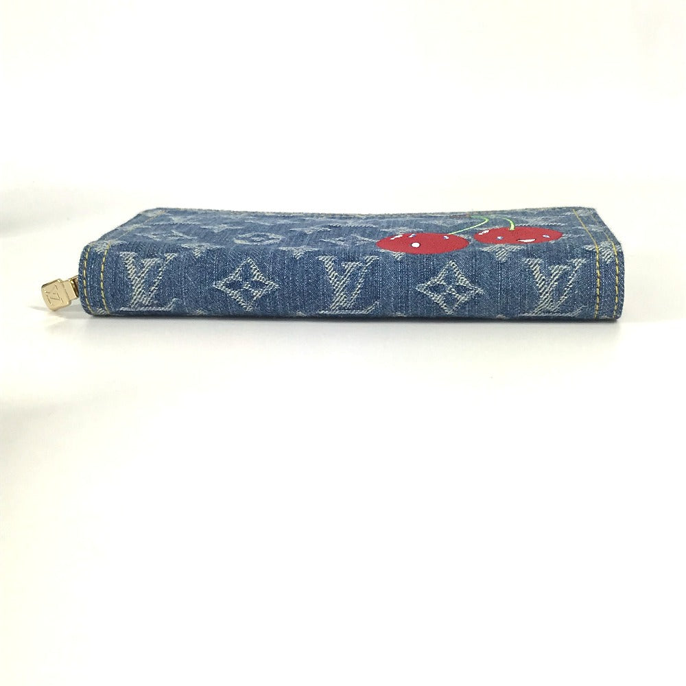 LOUIS VUITTON M23161 村上隆コラボ モノグラムデニム LV × TM ジッピー・ウォレット ロングウォレット ラウンドファスナー 長財布 ユニセックス ブルー