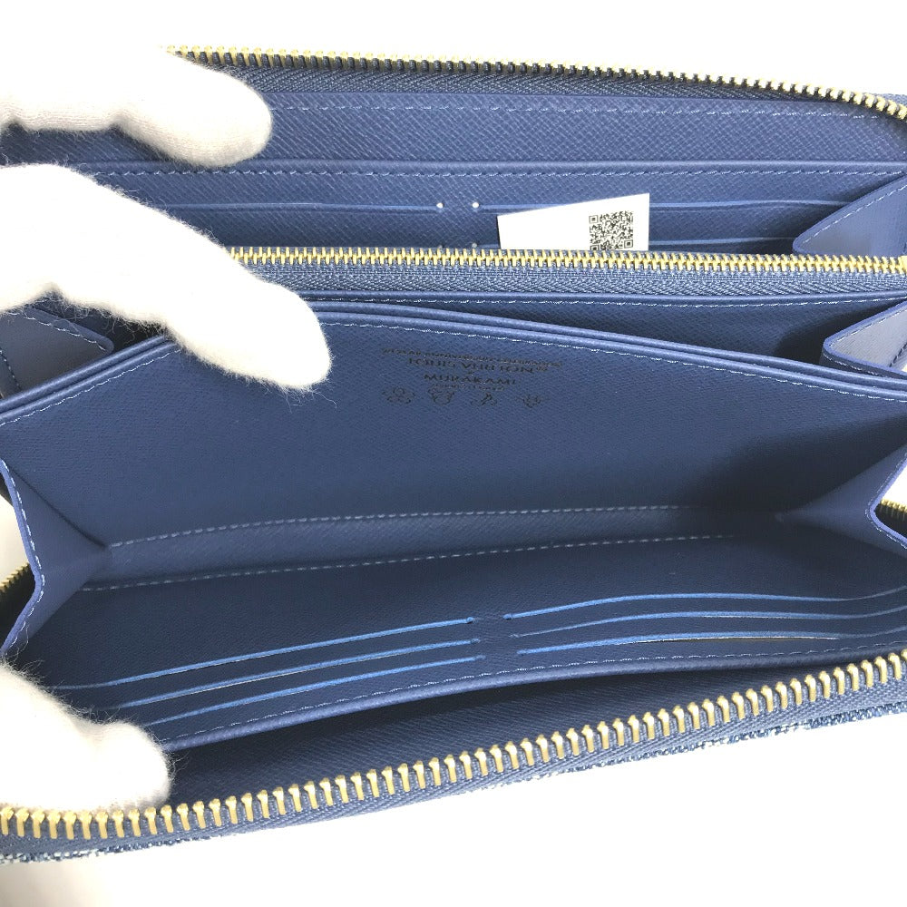 LOUIS VUITTON M23161 村上隆コラボ モノグラムデニム LV × TM ジッピー・ウォレット ロングウォレット ラウンドファスナー 長財布 デニム ユニセックス ブルー