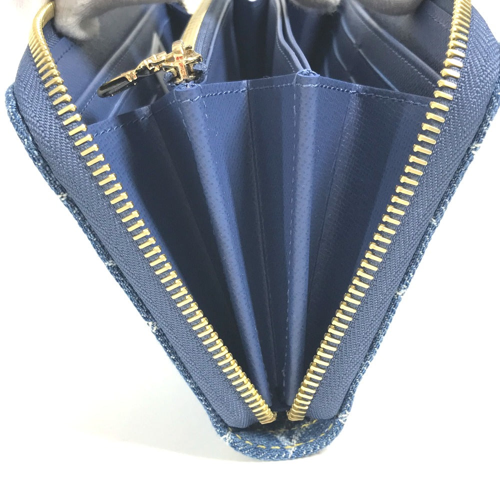 LOUIS VUITTON M23161 村上隆コラボ モノグラムデニム LV × TM ジッピー・ウォレット ロングウォレット ラウンドファスナー 長財布 デニム ユニセックス ブルー
