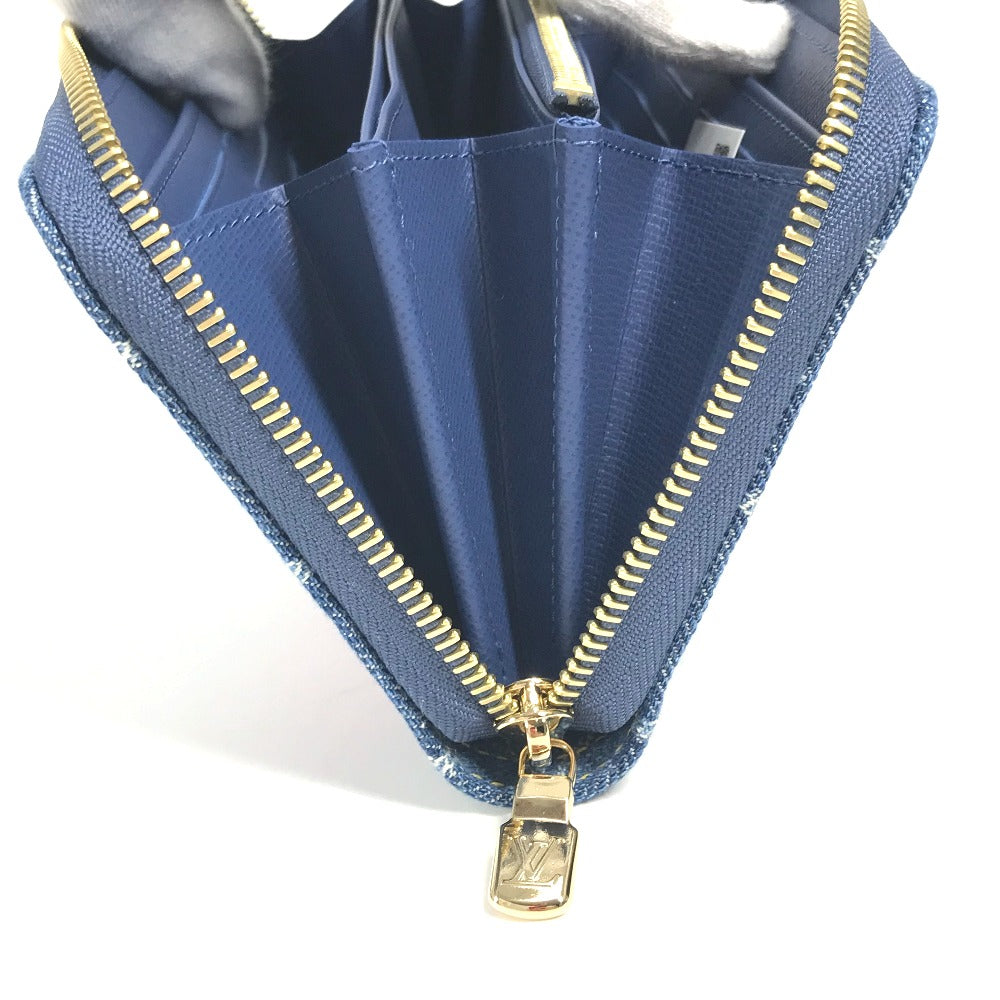 LOUIS VUITTON M23161 村上隆コラボ モノグラムデニム LV × TM ジッピー・ウォレット ロングウォレット ラウンドファスナー 長財布 デニム ユニセックス ブルー