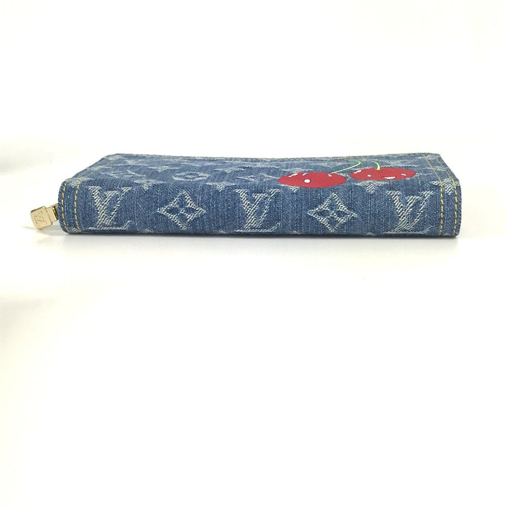 LOUIS VUITTON M23161 村上隆コラボ モノグラムデニム LV × TM ジッピー・ウォレット ロングウォレット ラウンドファスナー 長財布 デニム ユニセックス ブルー