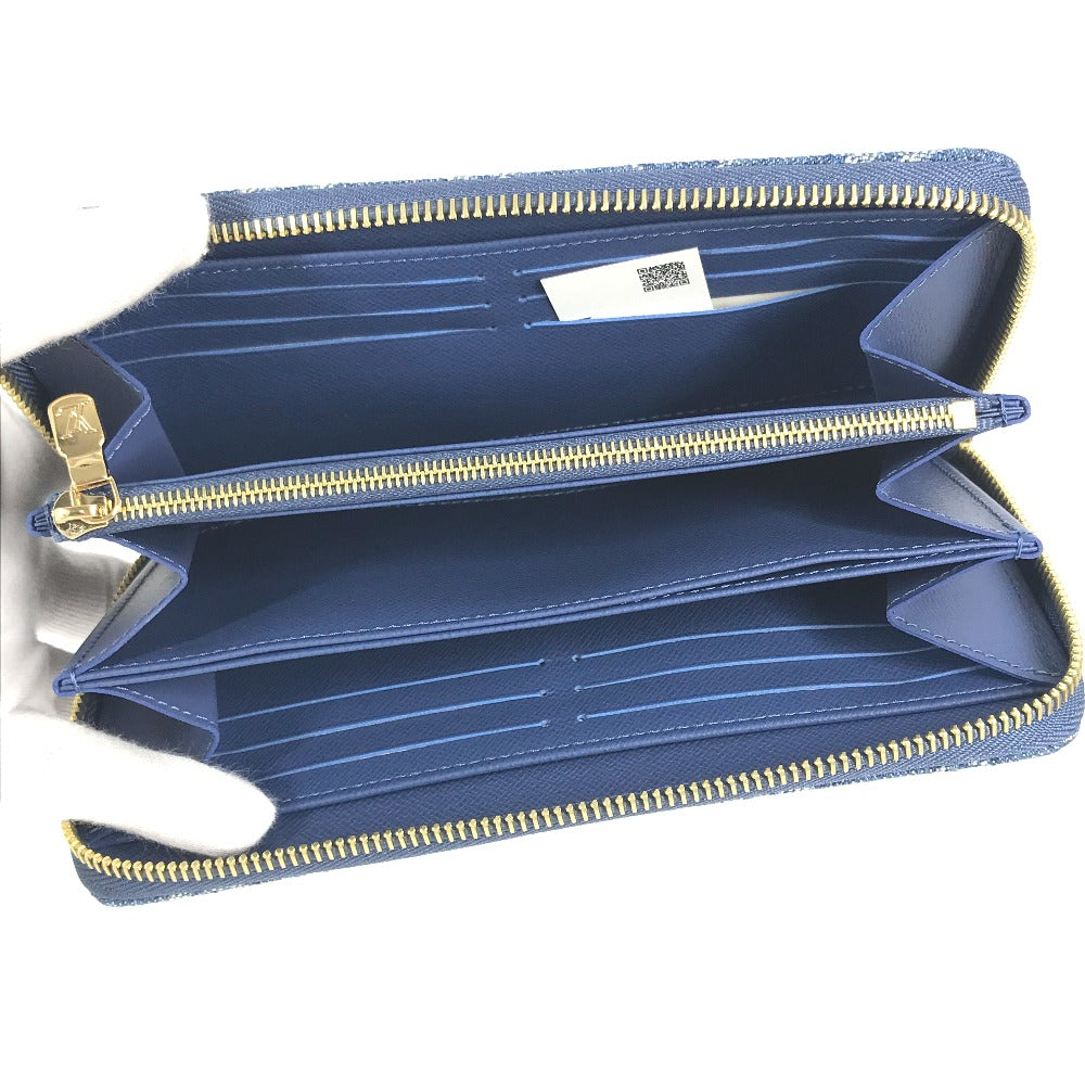 LOUIS VUITTON M23161 村上隆コラボ モノグラムデニム LV × TM ジッピー・ウォレット ロングウォレット ラウンドファスナー 長財布 デニム ユニセックス ブルー