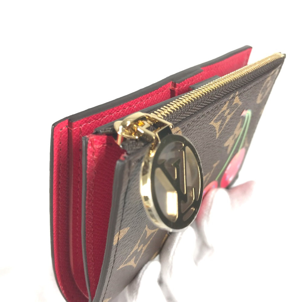 LOUIS VUITTON M13420 村上隆コラボ モノグラム LV × TM ポルトフォイユ・リサ コンパクトウォレット 2つ折り財布 モノグラムキャンバス ユニセックス ブラウン