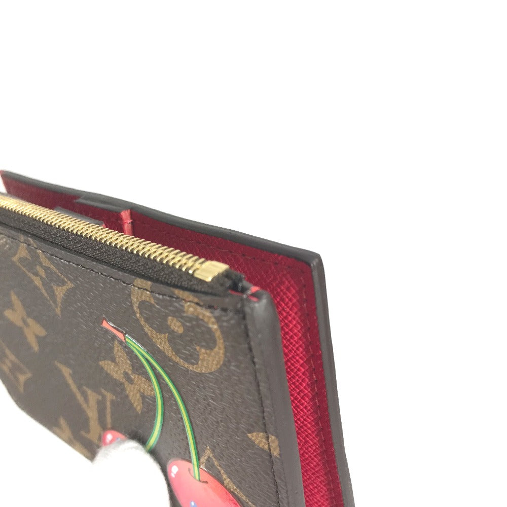 LOUIS VUITTON M13420 村上隆コラボ モノグラム LV × TM ポルトフォイユ・リサ コンパクトウォレット 2つ折り財布 モノグラムキャンバス ユニセックス ブラウン