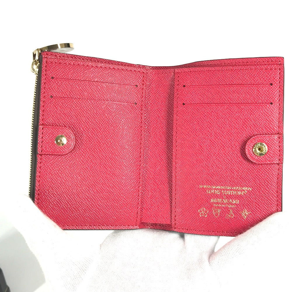 LOUIS VUITTON M13420 村上隆コラボ モノグラム LV × TM ポルトフォイユ・リサ コンパクトウォレット 2つ折り財布 モノグラムキャンバス ユニセックス ブラウン