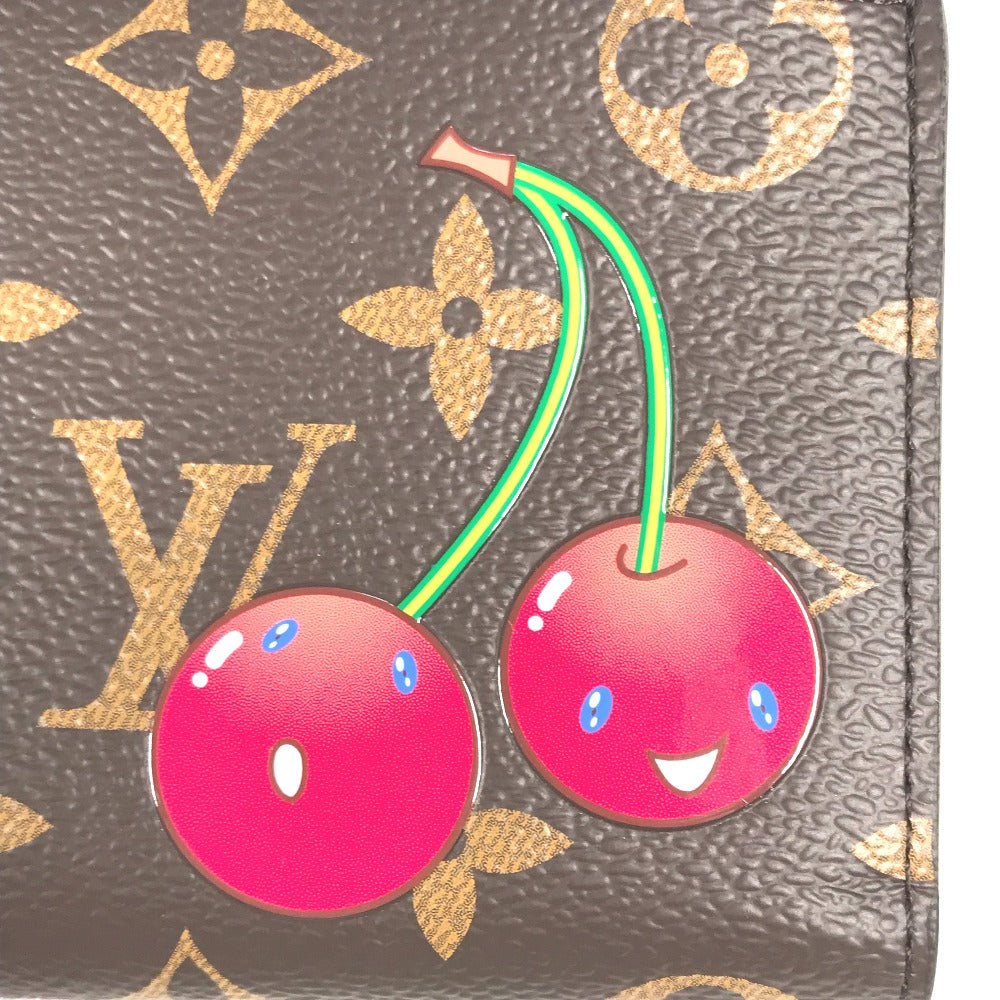 LOUIS VUITTON M13420 村上隆コラボ モノグラム LV × TM ポルトフォイユ・リサ コンパクトウォレット 2つ折り財布 モノグラムキャンバス ユニセックス ブラウン