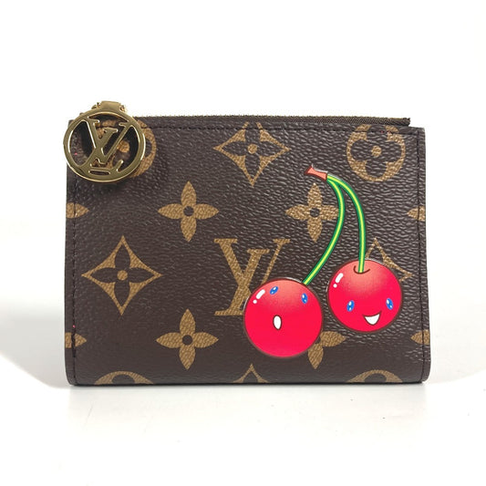 LOUIS VUITTON M13420 村上隆コラボ モノグラム LV × TM ポルトフォイユ・リサ チェリー サクランボ コンパクトウォレット 2つ折り財布 モノグラムキャンバス レディース ブラウン