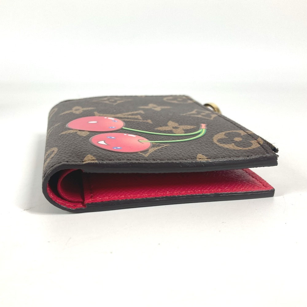 LOUIS VUITTON M13420 村上隆コラボ モノグラム LV × TM ポルトフォイユ・リサ チェリー サクランボ コンパクトウォレット 2つ折り財布 モノグラムキャンバス レディース ブラウン