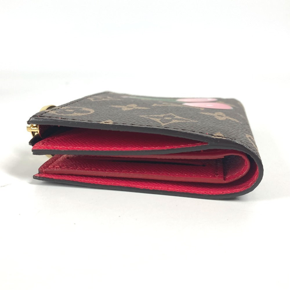LOUIS VUITTON M13420 村上隆コラボ モノグラム LV × TM ポルトフォイユ・リサ チェリー サクランボ コンパクトウォレット 2つ折り財布 モノグラムキャンバス レディース ブラウン