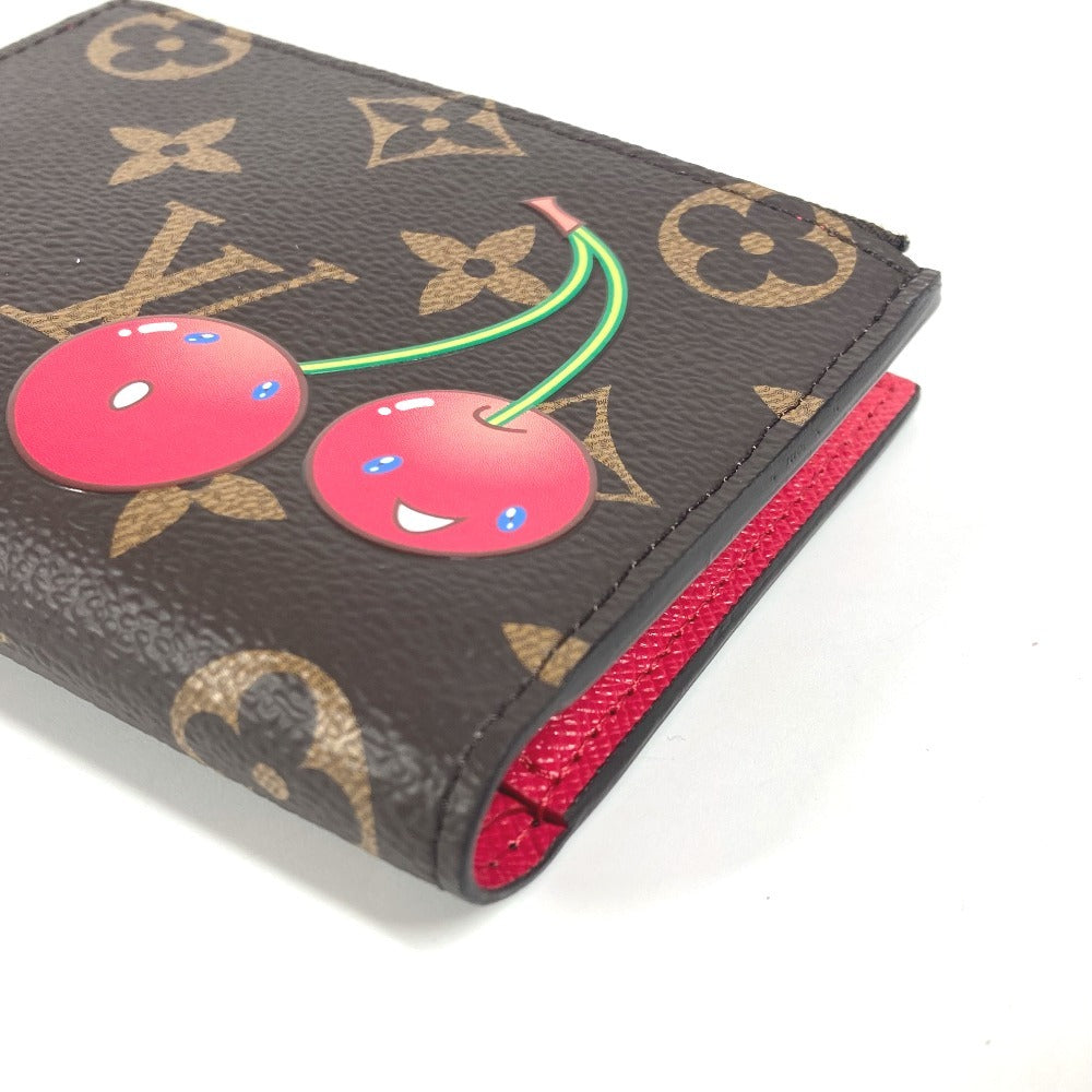 LOUIS VUITTON M13420 村上隆コラボ モノグラム LV × TM ポルトフォイユ・リサ チェリー サクランボ コンパクトウォレット 2つ折り財布 モノグラムキャンバス レディース ブラウン