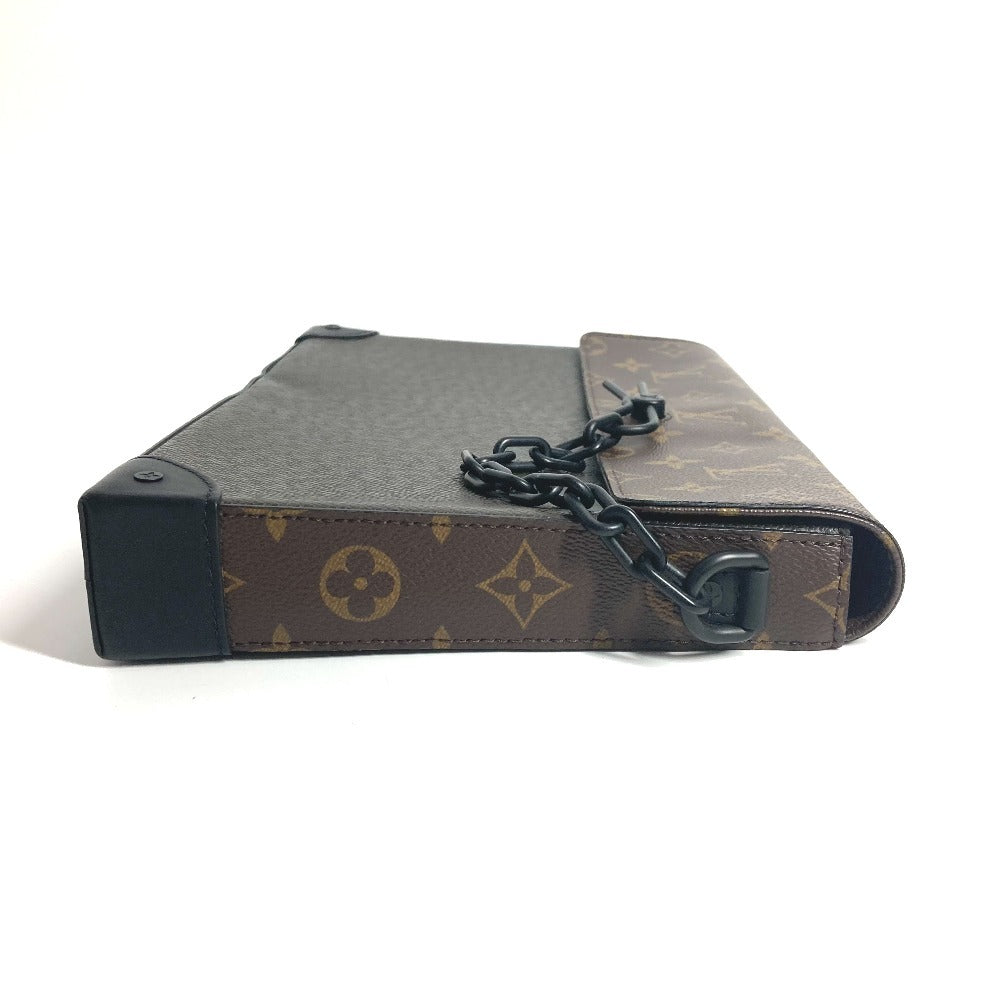 LOUIS VUITTON M30583 タイガ モノグラム ポシェット スティーマー カバン ポーチ チェーン フラップ クラッチバッグ タイガレザー ユニセックス カーキ
