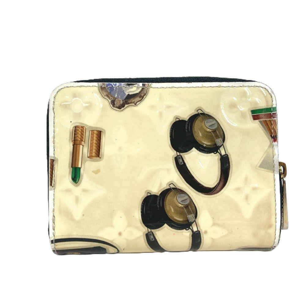 LOUIS VUITTON M50372 ニコラジェスキュール ジッピーコインパース ラウンドファスナー 財布 小銭入れ コインケース パテントレザー レディース ホワイト