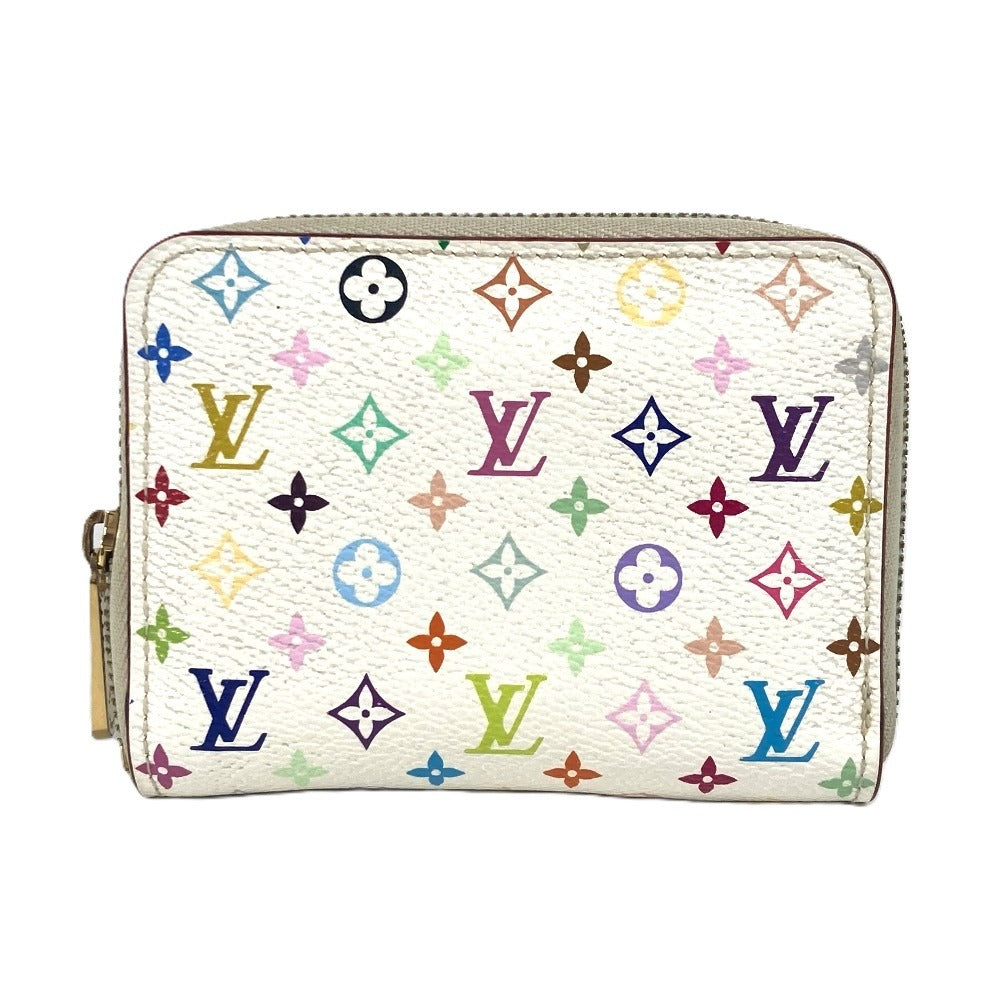 LOUIS VUITTON M93741 Monogram Multicolore Zippy Coin Purse, Wallet with Zip-Around Closure, Monogram Multicolore Canvas, Women's, Rich White