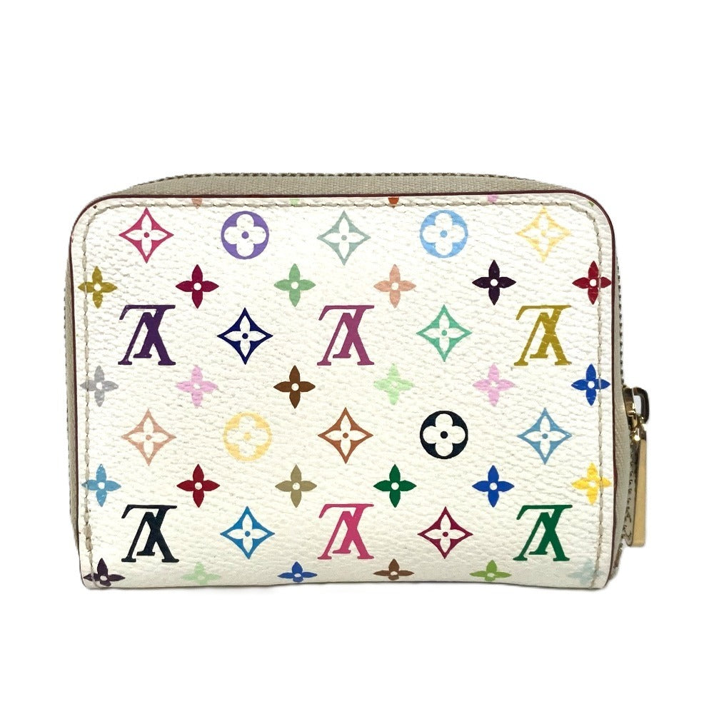 LOUIS VUITTON M93741 Monogram Multicolore Zippy Coin Purse, Wallet with Zip-Around Closure, Monogram Multicolore Canvas, Women's, Rich White