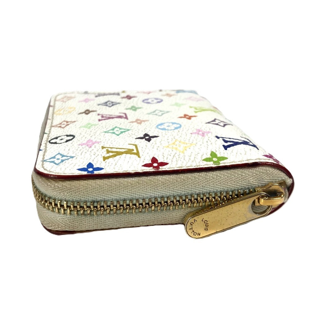 LOUIS VUITTON M93741 Monogram Multicolore Zippy Coin Purse, Wallet with Zip-Around Closure, Monogram Multicolore Canvas, Women's, Rich White