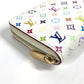 LOUIS VUITTON M93741 Monogram Multicolore Zippy Coin Purse, Wallet with Zip-Around Closure, Monogram Multicolore Canvas, Women's, Rich White
