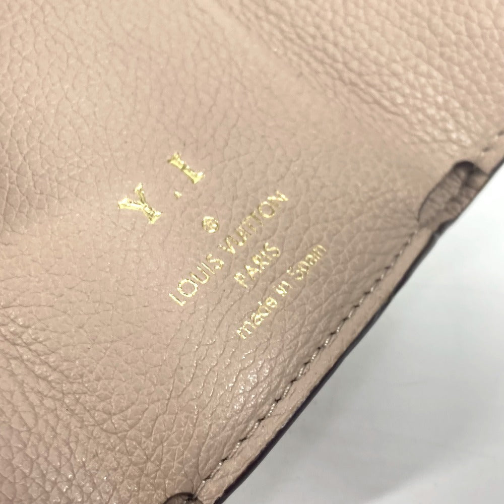 LOUIS VUITTON M69340 LVロゴ ポルトフォイユ・ロックミニ コンパクトウォレット 3つ折り財布 カーフレザー ユニセックス グレージュ ベージュ