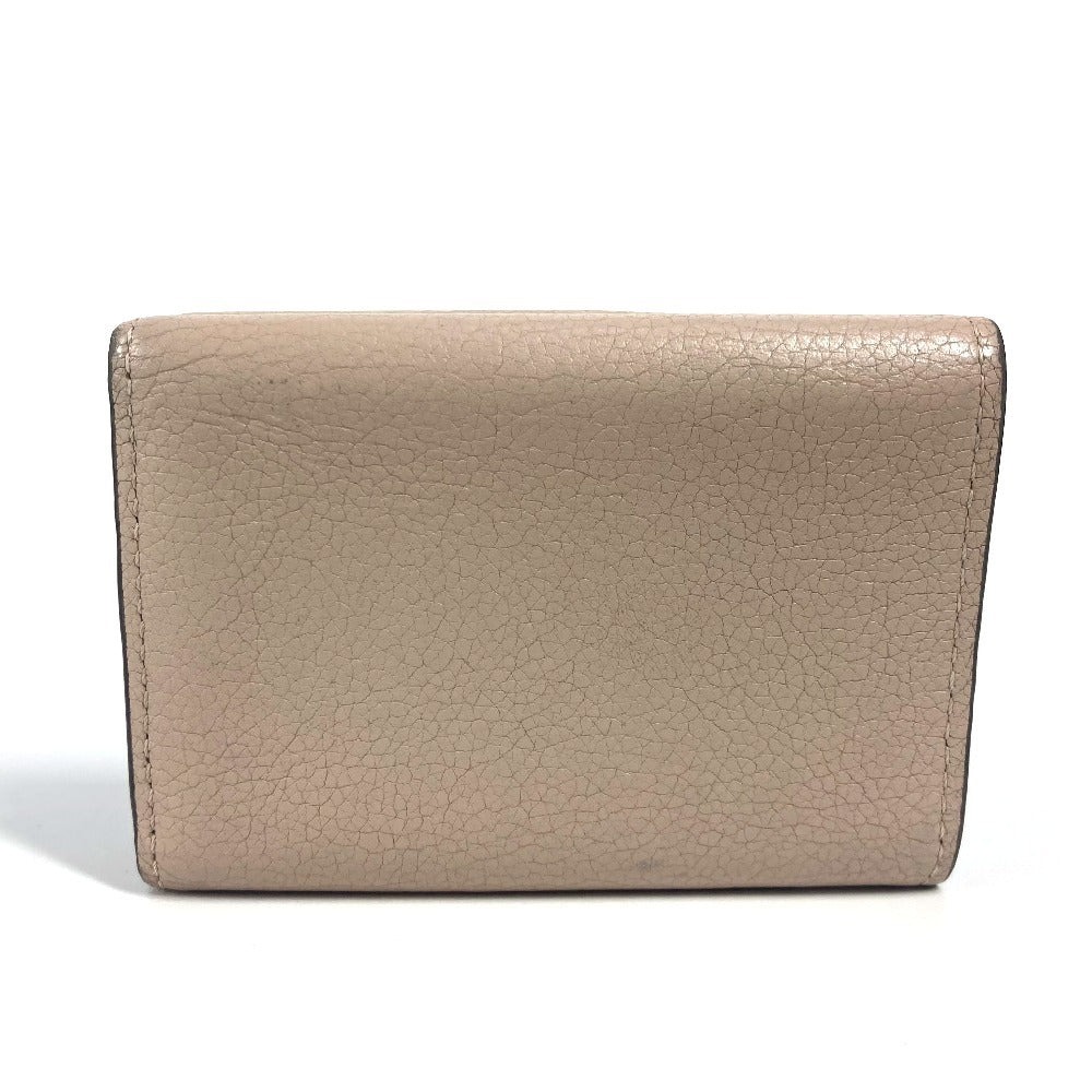 LOUIS VUITTON M69340 LVロゴ ポルトフォイユ・ロックミニ コンパクトウォレット 3つ折り財布 カーフレザー ユニセックス グレージュ ベージュ