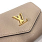 LOUIS VUITTON M69340 LVロゴ ポルトフォイユ・ロックミニ コンパクトウォレット 3つ折り財布 カーフレザー ユニセックス グレージュ ベージュ